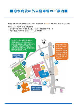 細木病院外来駐車場案内図②